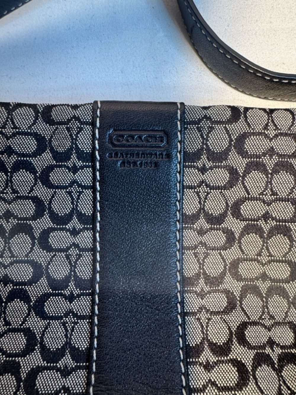 Coach Black and Gray Signature Jacquard Crossbody - Picture 6 of 13
